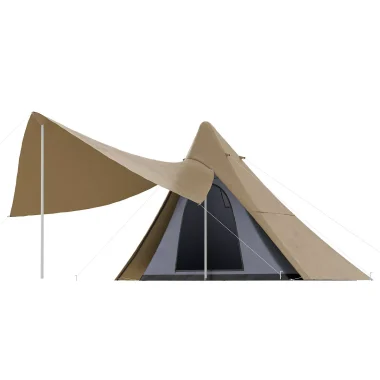 15.4'x15.4'x8.5' Waterproof Camping Tent with Porch Area, Floor and Carry Bag, for 2-3 Person Outdoor Camping